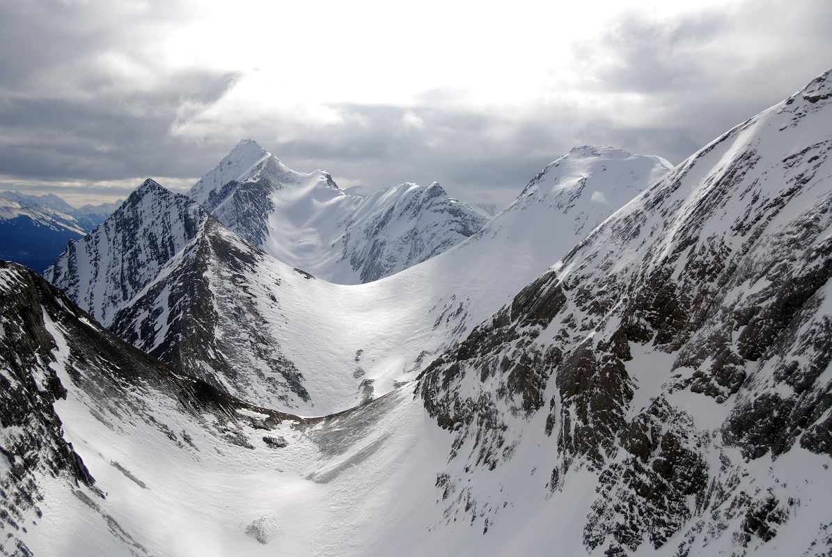 18 Cone Mountain Summits Close Up From Helicopter Between Canmore And Mount Assiniboine In Winter